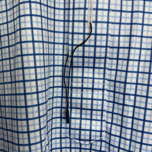 Collars & Co Polo Shirt Mens M Blue Tattersall Golf Preppy Dress Collar NEW - Picture 5 of 8